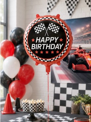 Parti Adresi Formula Yarış Temalı Happy Birthday Folyo Balon – Doğum Günü Süsü 45 cm