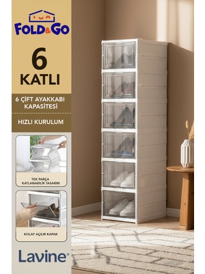 Empressco Obido Lavine Çok Amaçlı 6 Katlı Organizer Ayakkabılık Katlanabilir Taşınabilir Portatif