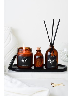 Empressco Lalezen Home Uzun Siyah Stantlı Japon Kırazı Çiçeği Kokusu & Mum & Kibrit Set - Fiyatı, Yorumları