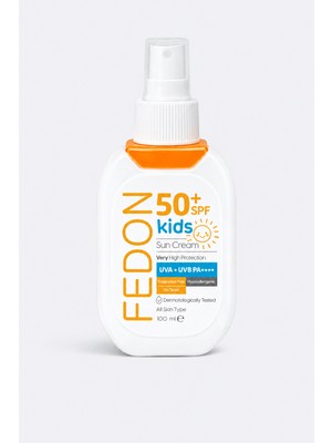 Fedon Kids Spf 50 Çocuk Bebek Güneş Kremi 100 ml Suya Dayanıklı Hipoalerjenik Parfümsüz Göz Yakmayan