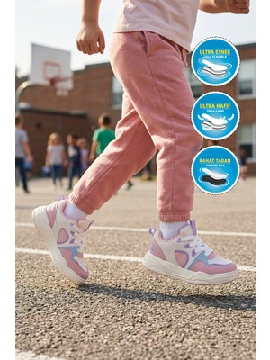 Cool Jacop F Beyaz-Pudra Kız Çocuk Spor Ayakkabı