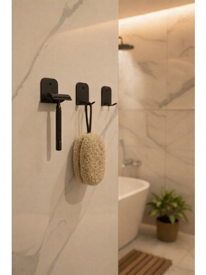 Empressco Arnese Home 3’lü Yapışkanlı Metal Jilet ve Lif Askısı – Delmeden Montaj Banyo Duvar Askılığı Mat Siyah - Fiyatı, Yorumları