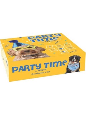 Elif Asya Ceyiz Tekstil Party Time Erkek Köpekler Için Doğum Günü Seti 20X20X7 cm