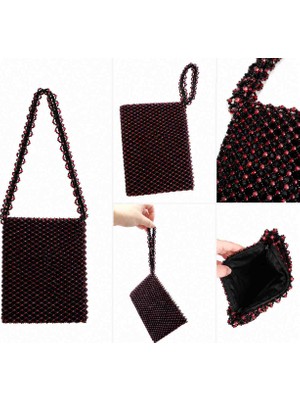 Lunessa Ruby Noir Boncuk Çanta