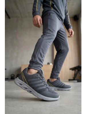 Ayakkabı Fuarı Elit ASPRT4138 Erkek Klasik Sneaker Koyu Gri