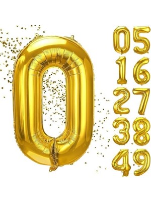 Skygo Xesha 0 Yaş Doğum Günü Rakamlı Balon Yaş Günü Renk Folyo Uçan Balon 102 cm Doğum Günü ve Parti Dekorasyonu Büyük Boy Balon 40 Inç - 102 cm Doğum Günü Dekorasyonu Balon Yaş Sayı Helyum Balon 0 Rakamı