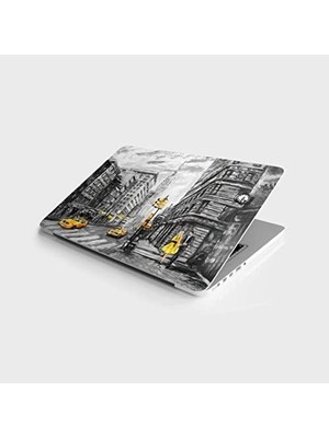 Laptop Bilgisayar Notebook Pc Kaplama Etiketi Newyork Yağlıboya