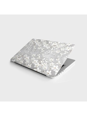 Laptop Bilgisayar Notebook Pc Kaplama Etiketi 3D Beyaz Yaprak