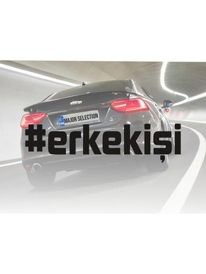 Erkek Işi Yazı Araba-Motosiklet Cam Etiket 20X5 cm