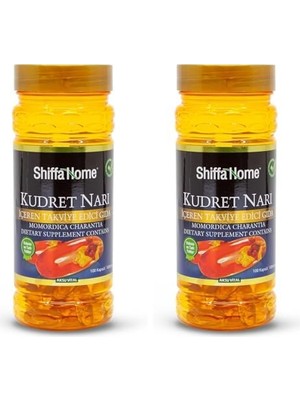 Shiffa Kudret Narı 100X2000 Mg Softjel | Zeytinyağlı Kudret Narı Takviyesi, Yüksek C Vitamini ve Mineral Içeriği | Helal Sertifikalı Sığır Jelatini, Iso 22000 Kalite Standartları (2 Paketi)