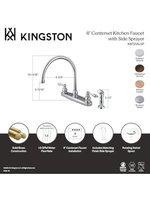 Brass KB726ALSP 8 " Mutfak Bataryası, Antik Bakır