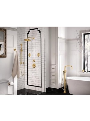 AT2199BG Evrensel Standart Duş Kolları Için Yedek, Fırçalanmış Altın