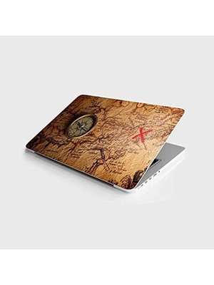 Laptop Bilgisayar Notebook Pc Kaplama Etiketi Harita Pusula
