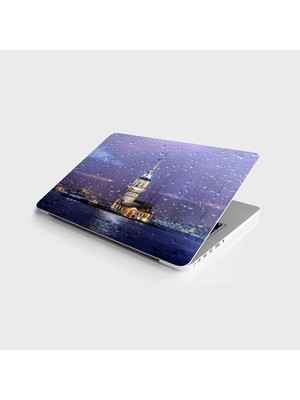 Laptop Bilgisayar Notebook Pc Kaplama Etiketi Kız Kulesi Yağmur