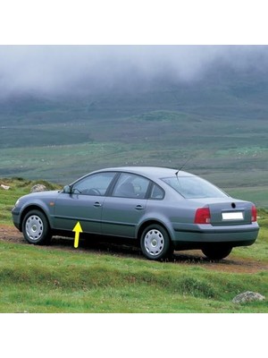 Sol Ön Kapı Çıtası Siyah Plastik 3B0853515 Vw Passat B5 ile Uyumlu 1997-2000