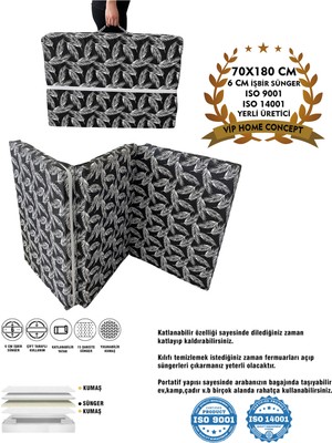 Empressco Vip Home Concept Market Ürünleri Katlanır Yer Yatağı Sünger Yatak Siyah Tüy 70X180 Cm-6 cm Tek Kişilik - Fiyatı, Yorumları
