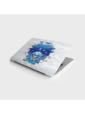 Laptop Notebook Pc Kaplama Etiketi Köpekbalığı