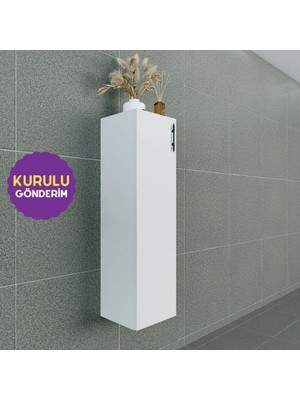 Volans-L 30 cm Çok Amaçlı Asma Dolap Parlak Beyaz MDF Lam Sol Menteşe