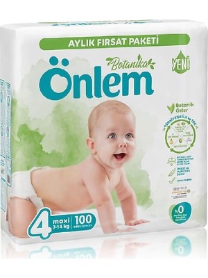 Önlem Botanika 4 Numara Maxi Bebek Bezi Fırsat Paketi 100 Adet