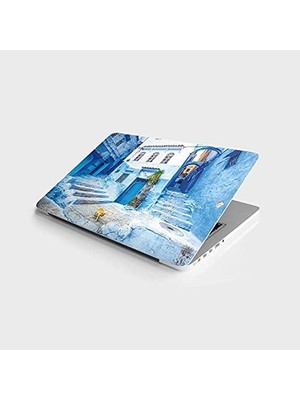 Laptop Bilgisayar Notebook Pc Kaplama Etiketi Mavi Sokak