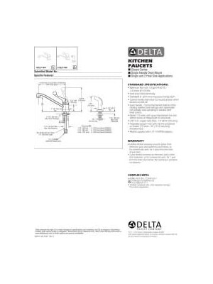 Delta Faucet 101LF-WF, 8 x 2 x 8 Inç, Krom