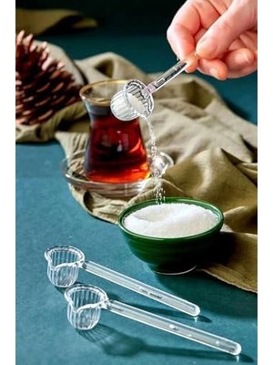3 Adet Mika Plastik Şeker ve Tuz Kaşığı, 3'lü Sunum Kaşığı Seti Mika Plastik