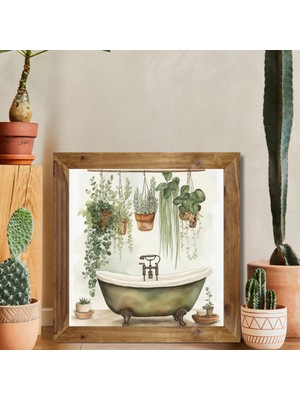 Empressco Tuba Decor Ahşap Çerçeveli Kare Tablo Banyo Dekor - Fiyatı, Yorumları