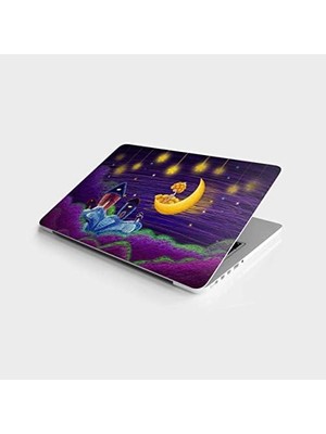 Laptop Bilgisayar Notebook Pc Kaplama Etiketi Yıldızlı Ay Sanat