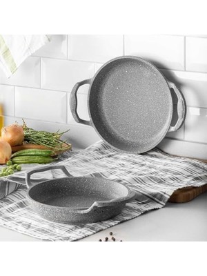 Cast Alu 2 Parça Sahan Seti 18-20 cm Granıtium