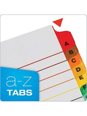 A-Z Sekme Ayırıcılar, 3 Halkalı Klasör Için, Özelleştirilebilir Içindekiler Sayfası, Çok Renkli A-Z Sekmeleri, 3 Set (63218)