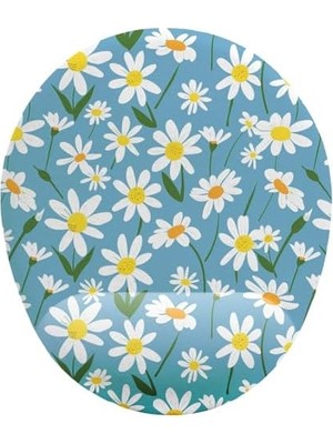Papatya Desenli Bilek Destekli Mouse Pad