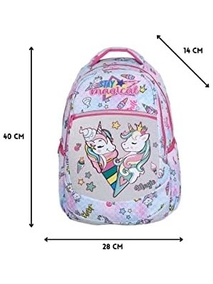 Ilkokul Okul Sırt Çantası Kız Erkek Beslenme Çantalı Ortopedik 2li Set At Model Beyaz