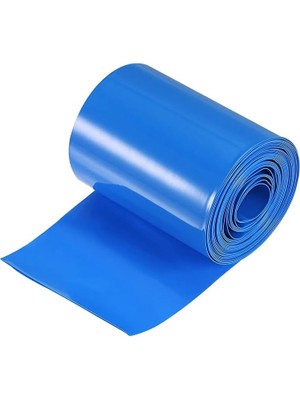 3 mt Pvc Isı Borusu Mavi Shrınk 75 mm 18650 Pil Yalıtım Isı Büzülme Kablo Kılıfı