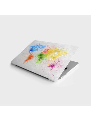 Laptop Bilgisayar Notebook Pc Kaplama Etiketi Dünya Haritası Boyama
