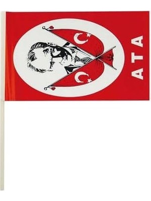 - Çubuklu Çıtalı Atatürk Baskılı Bayrak 2 Adet