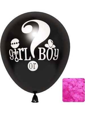 Or Boy Siyah Cinsiyet Belirleme Balonu Kız Bebek 18 Inc