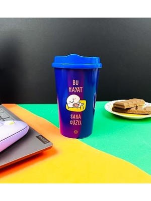 2'li Bu Hayat Sana Güzel Tasarımlı Plastik Kahve Bardağı