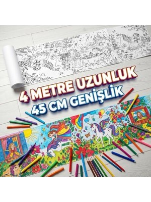 Boyama Kağıdı Rulo 4 Metre Dev Boy ve Prenses 45 cm