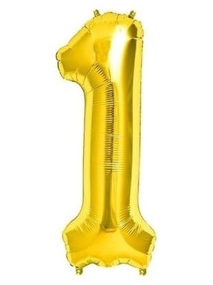- 1 Rakamı Altın Folyo Balon 34 Inch 86 cm