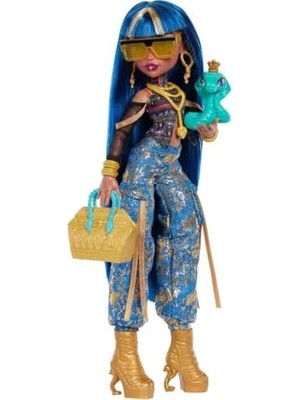 Cleo De Nile Bebek, Altın Kot Kargo Pantolonu ve Aksesuarları JHK32
