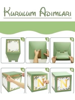 Patladı Gitti One Yazılı Kutu ve Balon Seti - 1 Yaş Doğum Günü Kutlama (Adaçayı)
