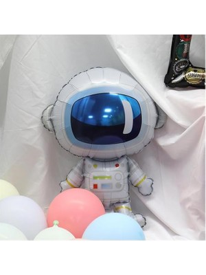 Patladı Gitti Uzay Konsepti Doğum Günü Parti Kutlama Seti; Astronot, Ufo ve Uzay Gemisi Folyo Balon Set (5 Yaş)