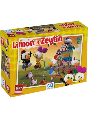 Limon ile Zeytin Lisanslı 100 Parça 34X24CM Çocuk Puzzle Yapboz Serisi