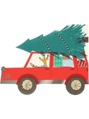 - Driving Reindeer Napkins - Yeni Yıl Peçete (16'lı)