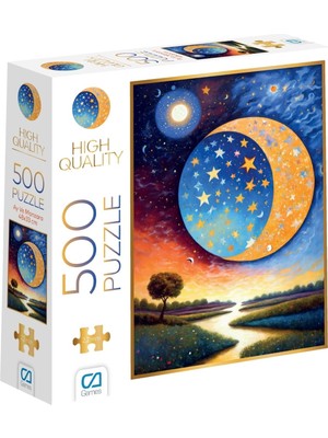 Ay ve Manzara 500 Parça 2,2mm Kalınlık 33X48CM Profesyonel Hobi Puzzle Yapboz Serisi