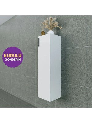 Volans-R 30 cm Çok Amaçlı Asma Dolap Parlak Beyaz MDF Lam Sağ Menteşe