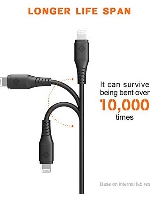 Type-C Lightning Hızlı Şarj Kablosu Siyah 1.2 Metre