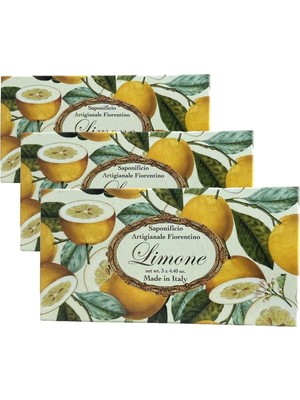 Saponificio Artigianale Fiorentino Sabun 3X125 gr - Lemon (3 Paketi)