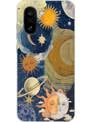 TechTree Oneplus 15R Uyumlu Güneş ve Ay Evren Tasarımlı Baskılı Silikon Kılıf