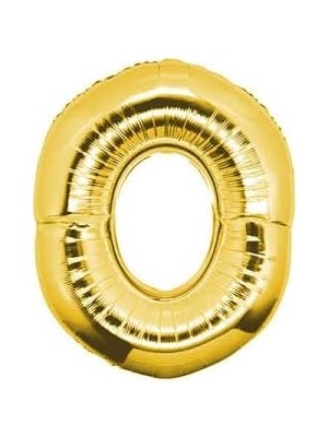 - 0 Rakamı Altın Folyo Balon 16 Inch 40 cm